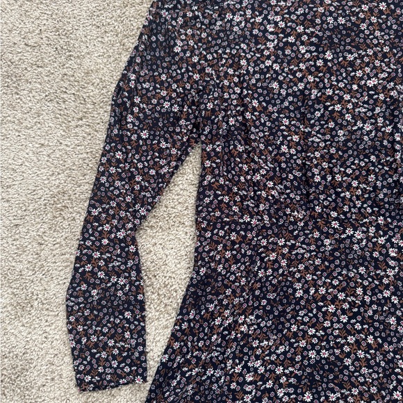 LOFT Navy Floral Blouse - Picture 2 of 4